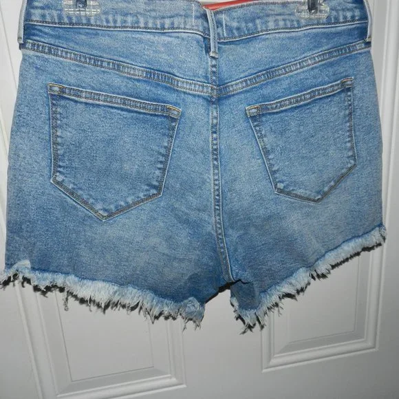Driftwood Lulu Goldie Frayed Jean Shorts blue Aztec medium wash NWT/NEW